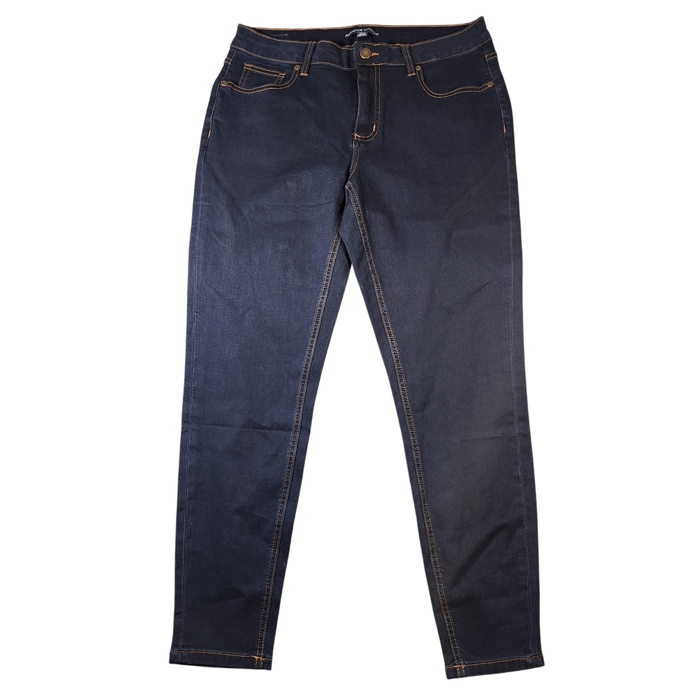 Adrienne Vittadini Jeans Womens 12/31 Dark‎ Wash Skinny Stretch Denim Pants